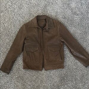 Roundtree and Yorke Men's Brown Leather Jacket